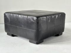 Black Leather Patchwork Ottoman 1980 - 4317964