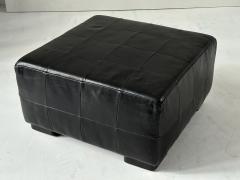 Black Leather Patchwork Ottoman 1980 - 4317967