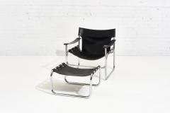 Black Leather Sling Chair and Ottoman 1970 - 2055621