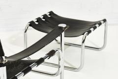 Black Leather Sling Chair and Ottoman 1970 - 2055627