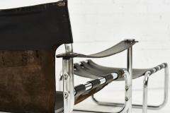 Black Leather Sling Chair and Ottoman 1970 - 2055628