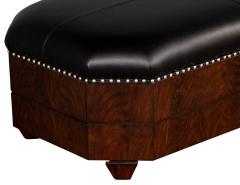 Black Leather Top Storage Ottoman by EJ Victor - 1655652