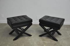 Black Leather X Base Stools - 430509