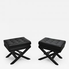 Black Leather X Base Stools - 432245