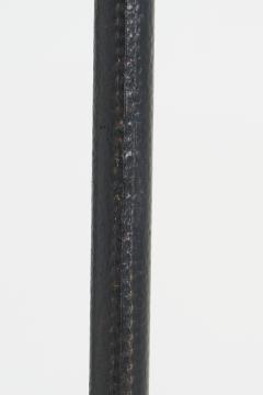 Black Leather and Brass Floor Lamp - 3150340