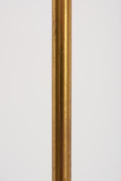 Black Leather and Brass Floor Lamp - 3486099