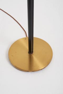 Black Leather and Brass Floor Lamp - 3486101