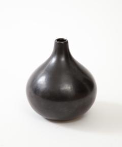 Black Luster Glazed Fig Shaped Ceramic Vase Frame 1960 - 3296341