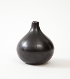 Black Luster Glazed Fig Shaped Ceramic Vase Frame 1960 - 3296343
