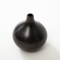 Black Luster Glazed Fig Shaped Ceramic Vase Frame 1960 - 3296346