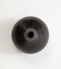 Black Luster Glazed Fig Shaped Ceramic Vase Frame 1960 - 3296347