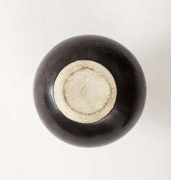 Black Luster Glazed Fig Shaped Ceramic Vase Frame 1960 - 3296350