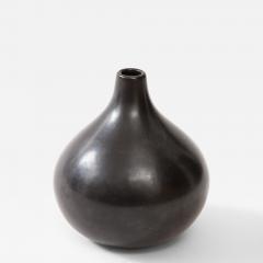 Black Luster Glazed Fig Shaped Ceramic Vase Frame 1960 - 3297211