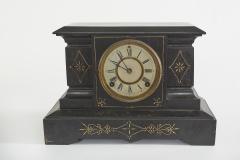 Black Marble Gilt Ansonian Mantel Desk Clock - 2107453