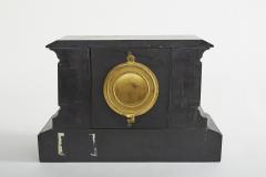 Black Marble Gilt Ansonian Mantel Desk Clock - 2107456