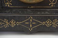 Black Marble Gilt Ansonian Mantel Desk Clock - 2107459