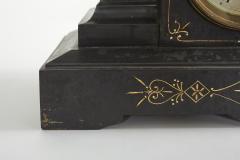 Black Marble Gilt Ansonian Mantel Desk Clock - 2107461