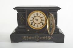 Black Marble Gilt Ansonian Mantel Desk Clock - 2107462