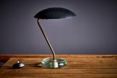 Black Metal and Glass Table Lamp in the manner of Fontana Arte Italy 1950s - 3706174