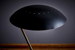 Black Metal and Glass Table Lamp in the manner of Fontana Arte Italy 1950s - 3706175