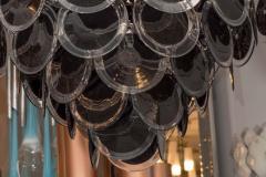 Black Murano Glass Disc Chandelier in Double Cone Shape - 3113724