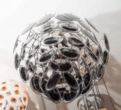 Black Murano Glass Disc Chandelier in Double Cone Shape - 3113725