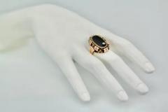 Black Onyx Ring with Diamond 14k Rose Gold - 3458968