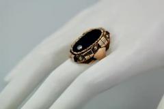 Black Onyx Ring with Diamond 14k Rose Gold - 3459056