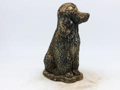 Black Painted Concrete Dog Poodle Garden Ornament France 20th Century - 3822423