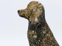 Black Painted Concrete Dog Poodle Garden Ornament France 20th Century - 3822428