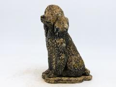 Black Painted Concrete Dog Poodle Garden Ornament France 20th Century - 3822430