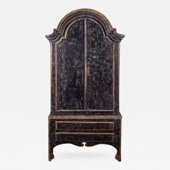 Black Painted Rococo Swedish Cabinet - 1848418
