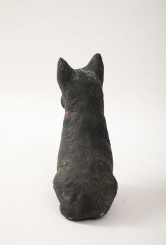 Black Scottie Dog Garden Ornament Reconstituted Stone English Mid 20th C  - 4255204