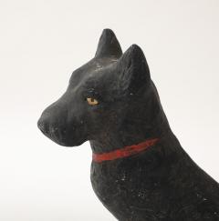 Black Scottie Dog Garden Ornament Reconstituted Stone English Mid 20th C  - 4255206