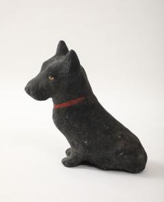 Black Scottie Dog Garden Ornament Reconstituted Stone English Mid 20th C  - 4255207