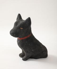 Black Scottie Dog Garden Ornament Reconstituted Stone English Mid 20th C  - 4255208