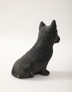 Black Scottie Dog Garden Ornament Reconstituted Stone English Mid 20th C  - 4255209