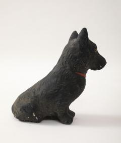 Black Scottie Dog Garden Ornament Reconstituted Stone English Mid 20th C  - 4255210