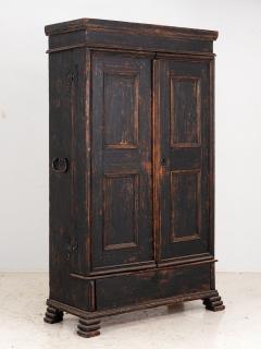 Black Swedish Cupboard or Kitchen Cabinet Sweden Late 18th C  - 3971796