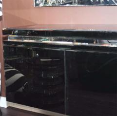 Black Wall Mount Mirrored Credenza - 4451229