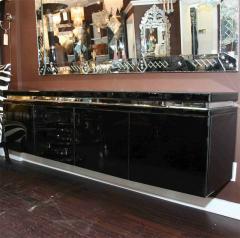 Black Wall Mount Mirrored Credenza - 4451236