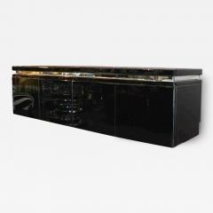 Black Wall Mount Mirrored Credenza - 4454784
