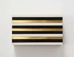 Black White Brass Stripe Box - 3083640