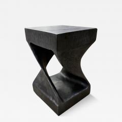 Black Wooden Side Table Stool Organic Modern Handcarved IDN 2023 - 3457950