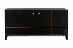 Black and Gold Painted Geometric Design Console Cabinet Sideboard - 4161751