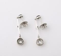 Black and White Enamel Pendant Diamond and Platinum Earrings - 4333851