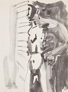 Black and White Graphic of David Park Painting of a Man - 4241921