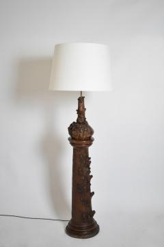 Black forest ceramic floor lamp XIXth c  - 4684504