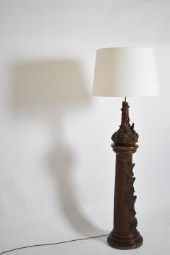 Black forest ceramic floor lamp XIXth c  - 4684508