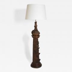 Black forest ceramic floor lamp XIXth c  - 4689449